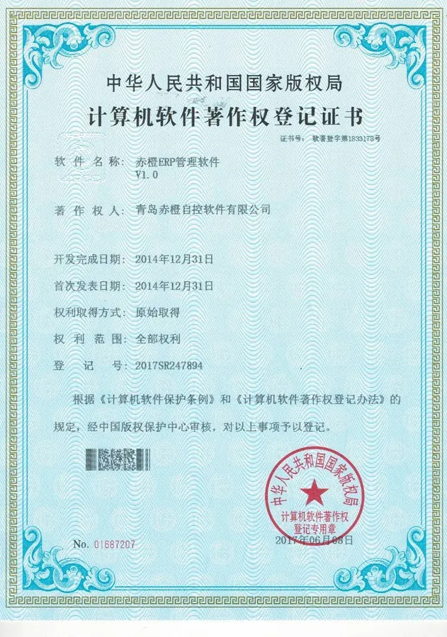 软件著作权登记证书 29